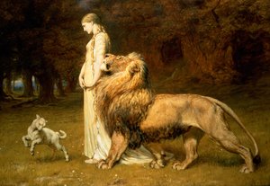 أونا والأسد ، من Spenser&39;s Faerie Queene ، 1880